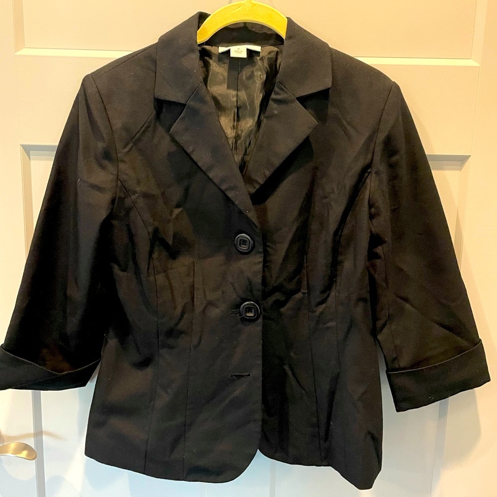 3/4 Sleeve Black Blazer